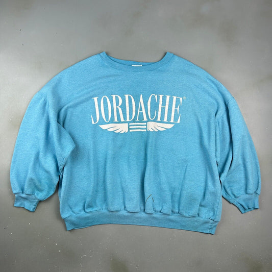 VINTAGE 90s | JORDACHE Blue Boxy Short Crewneck Sweater sz L-XL Adult