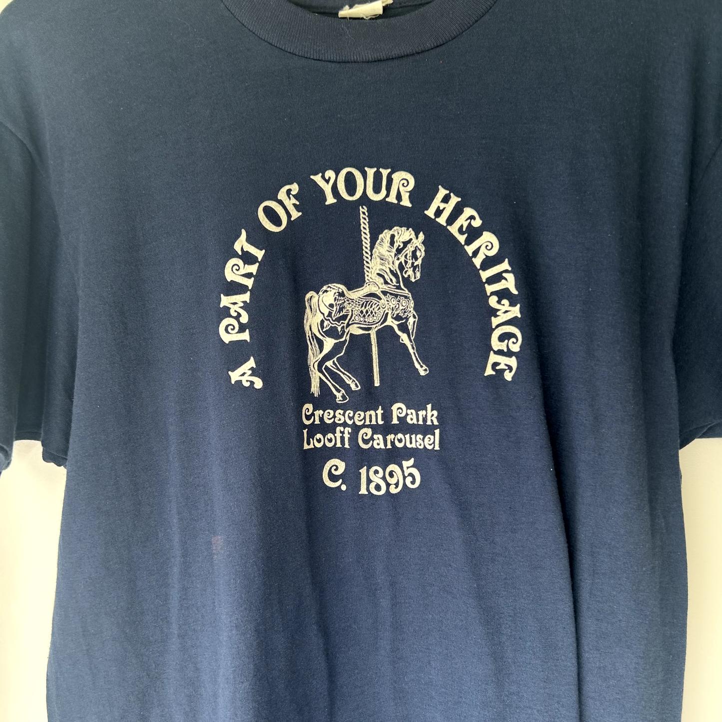 VINTAGE 1980s A part Of Your Heritage Crescent Park Carousel T-Shirt sz M