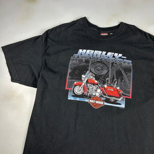 VINTAGE Harley Davidson Utica New York Black Biker T-Shirt sz XXL Adult