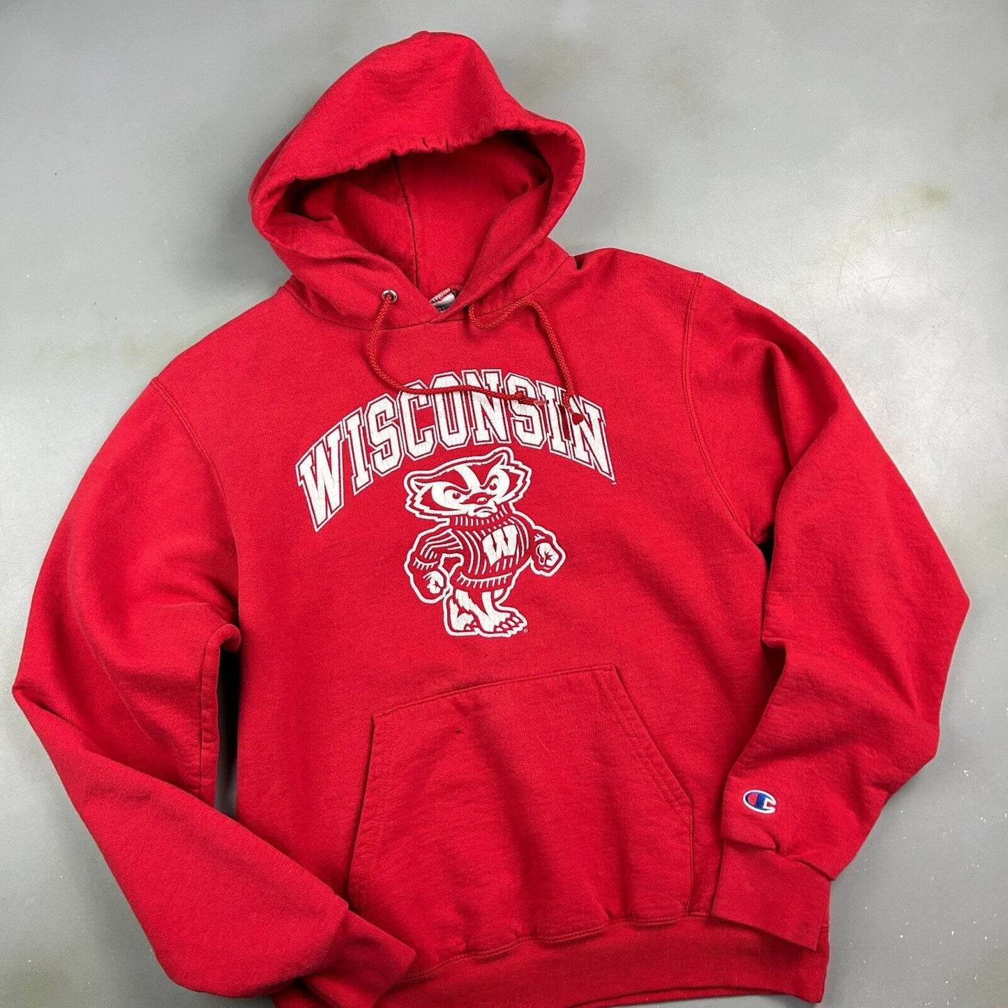 VINTAGE | Wisconsin Badgers CHAMPION Red Hoodie Sweater sz Sm Adult