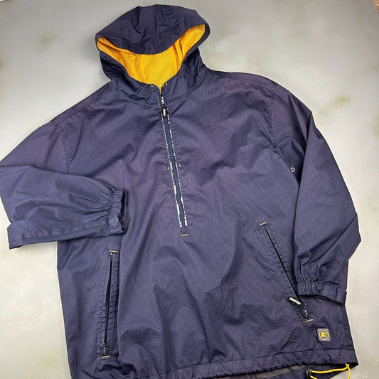 VINTAGE 90s | STARTER Ripstop 1/2 Zip Anorak Jersey Lined Jacket sz L Adult