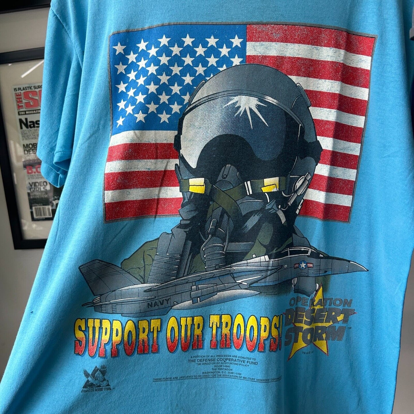 VINTAGE 90s | Operation Desert Storm Navy Military T-Shirt sz L Adult