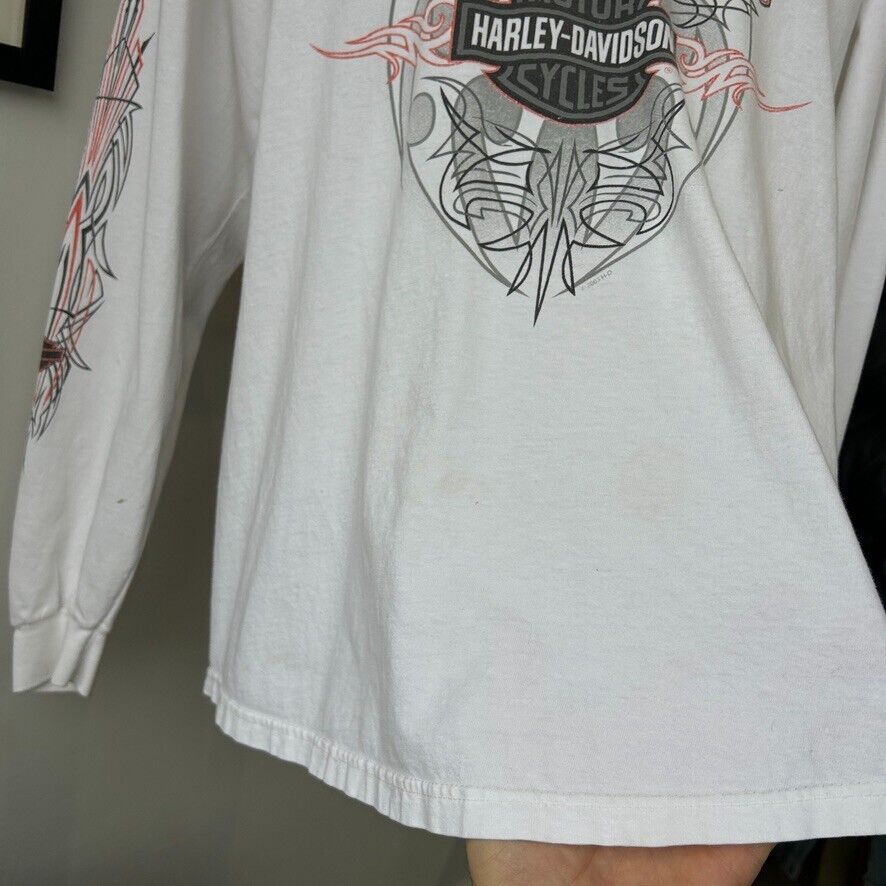 VINTAGE | Harley Davidson Grand Canyon Thrashed Biker Long Sleeve T-Shirt sz M