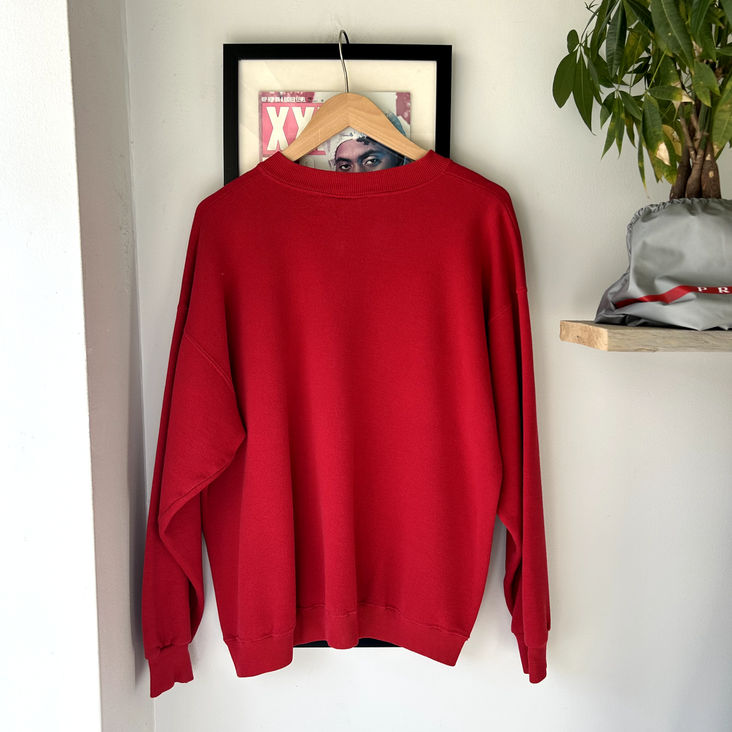 VINTAGE 1990s | Red Hebron Hawks Collegiate Crewneck Sweater Sz XL Made In USA