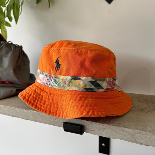 VINTAGE | Ralph Lauren Polo Plaid Stripe Bucket HAT S/M