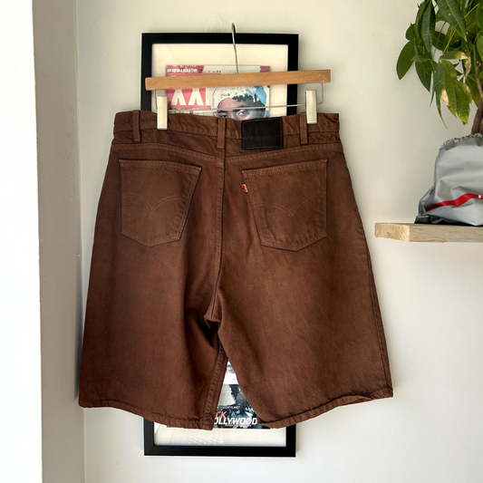 VINTAGE | 1990s Levis Brown Jean Shorts sz W36 Made In USA