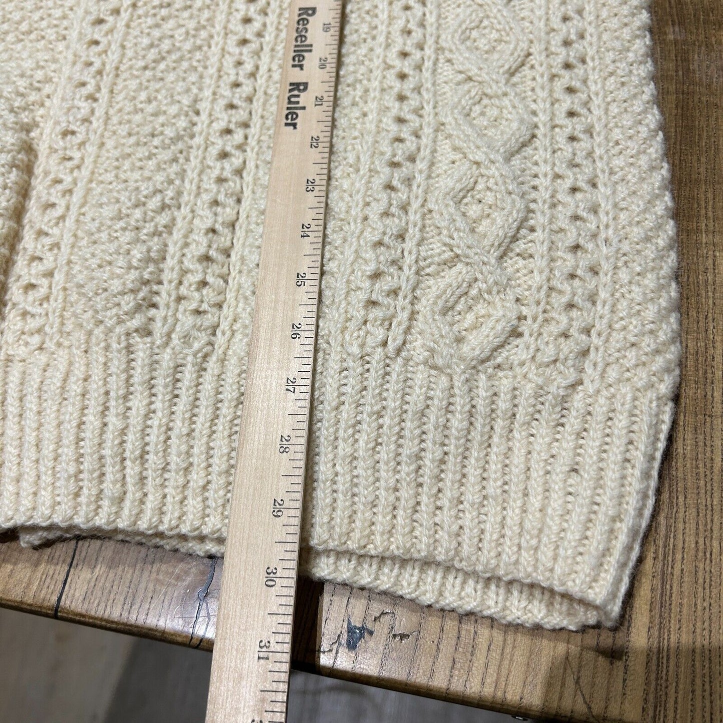 VINTAGE | New Zealand Cream Cardigan Cable Knit Sweater sz L-XL