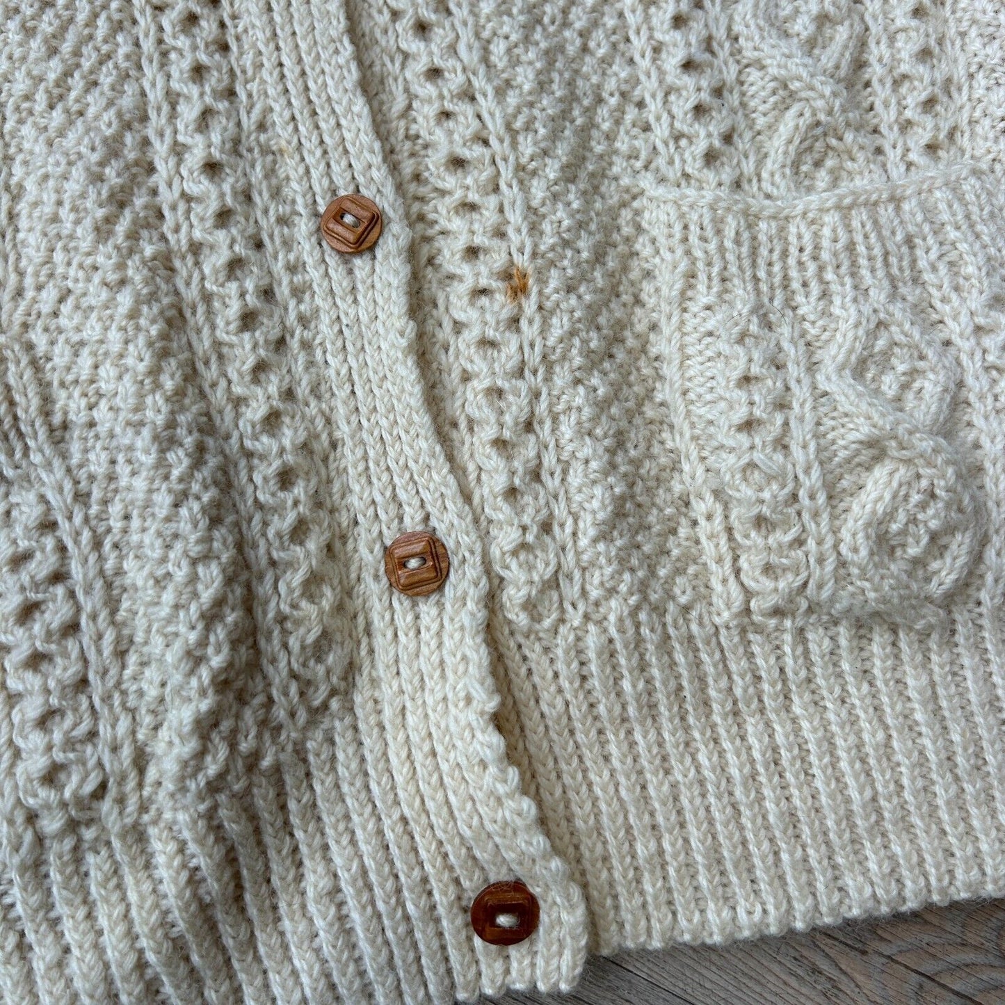 VINTAGE | New Zealand Cream Cardigan Cable Knit Sweater sz L-XL