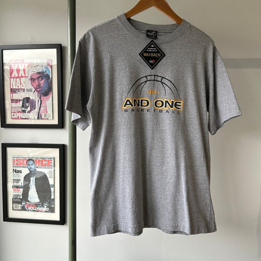 VINTAGE 90s | AND ONE Basketball Grey T-Shirt sz S-M Adult