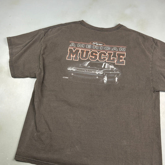 VINTAGE Pure American Muscle Faded Black Car T-Shirt sz XXL Adult