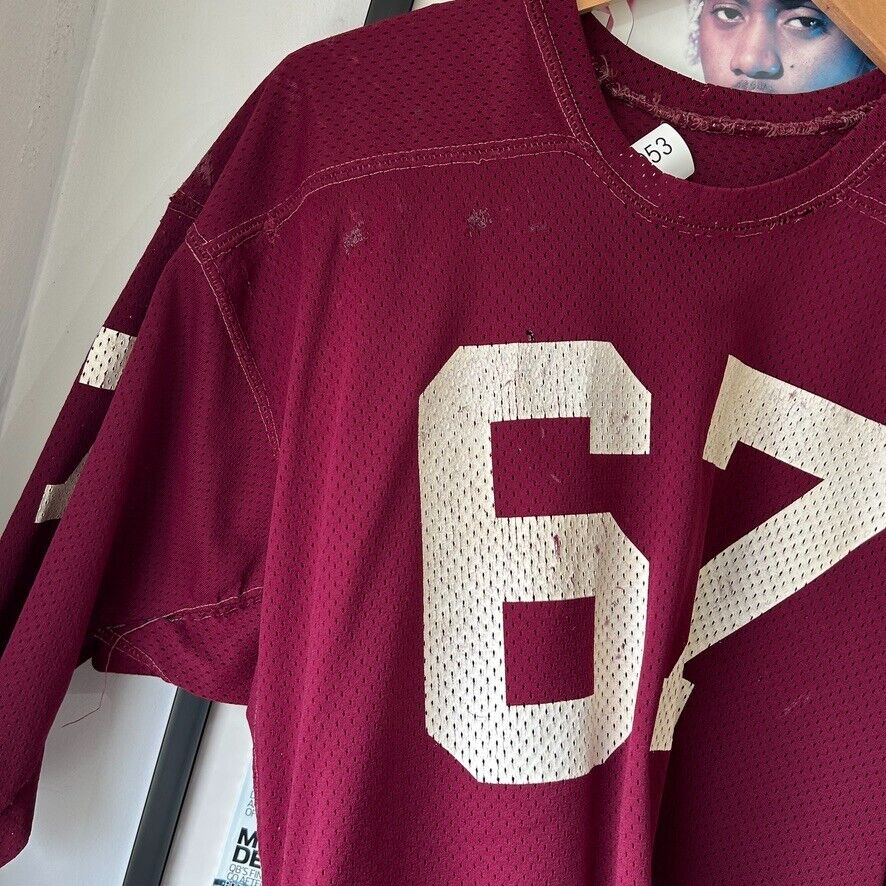 VINTAGE | Thrashed Maroon 67 Football Jersey sz M