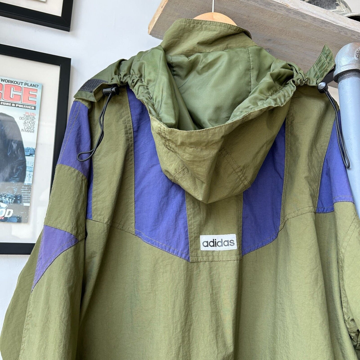 VINTAGE 90s | Adidas Windbreaker Trench Jacket sz XL