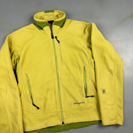 VINTAGE Patagonia Yellow Full Zip Tech R Fleece Sweater sz Small Womens