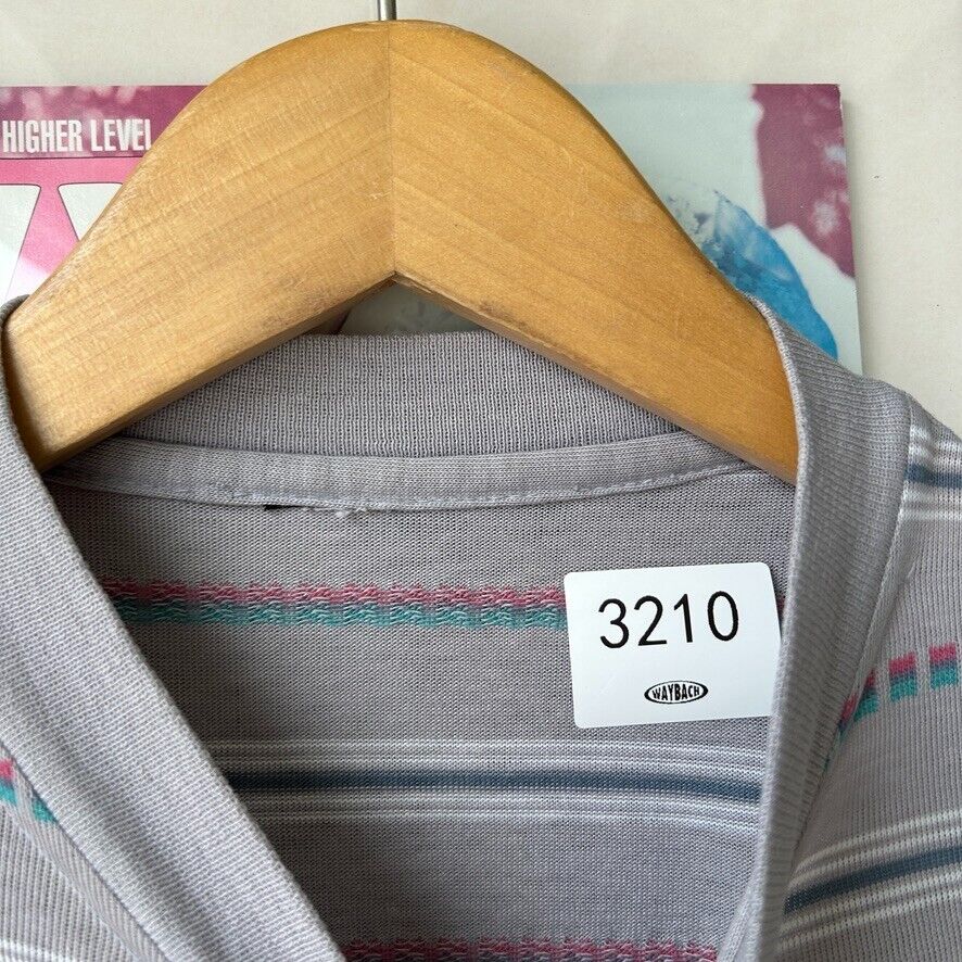 VINTAGE 90s | Striped Henley Blank T-Shirt sz M