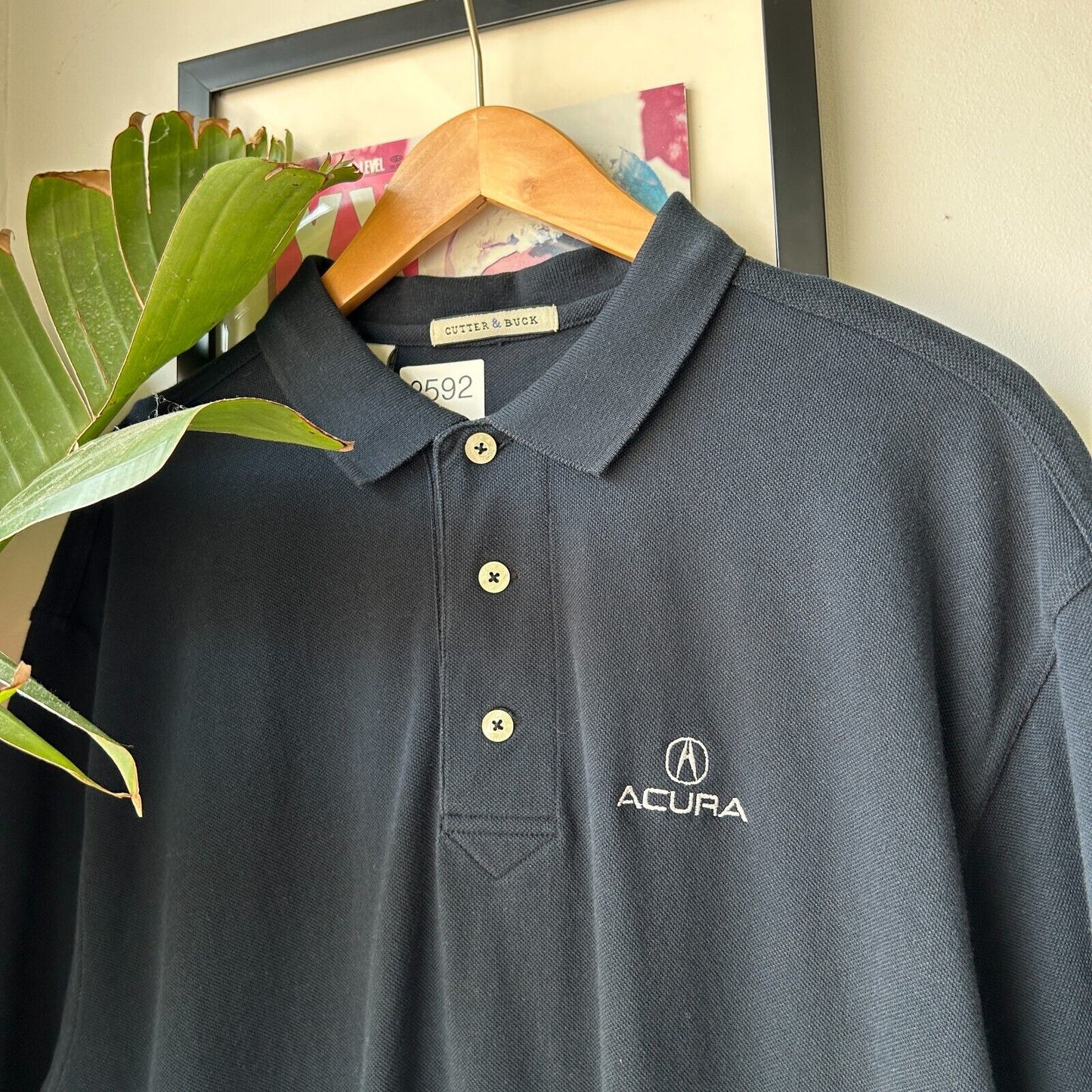 VINTAGE | Acura Car Logo Navy Polo Shirt sz L