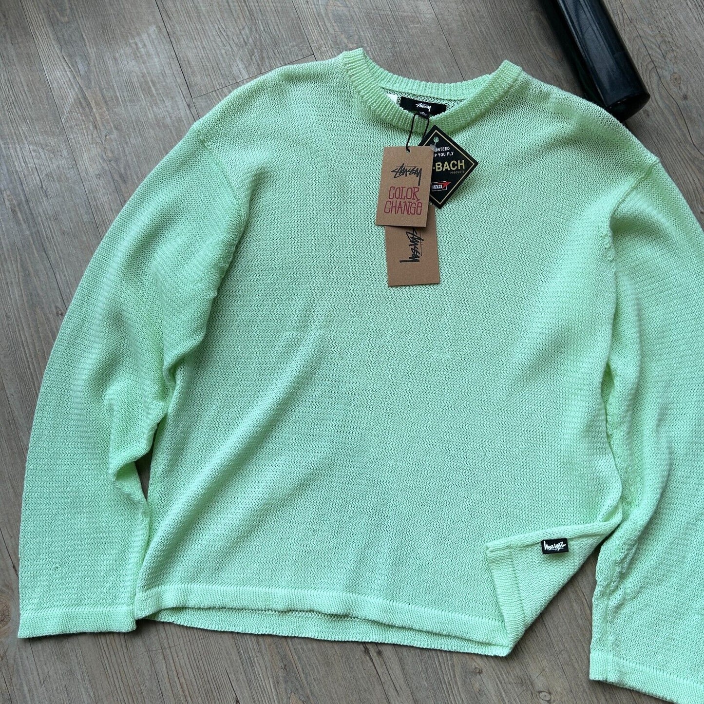 STUSSY Colour Change Light Sensitive Yarn Knit Sweater sz S Adult