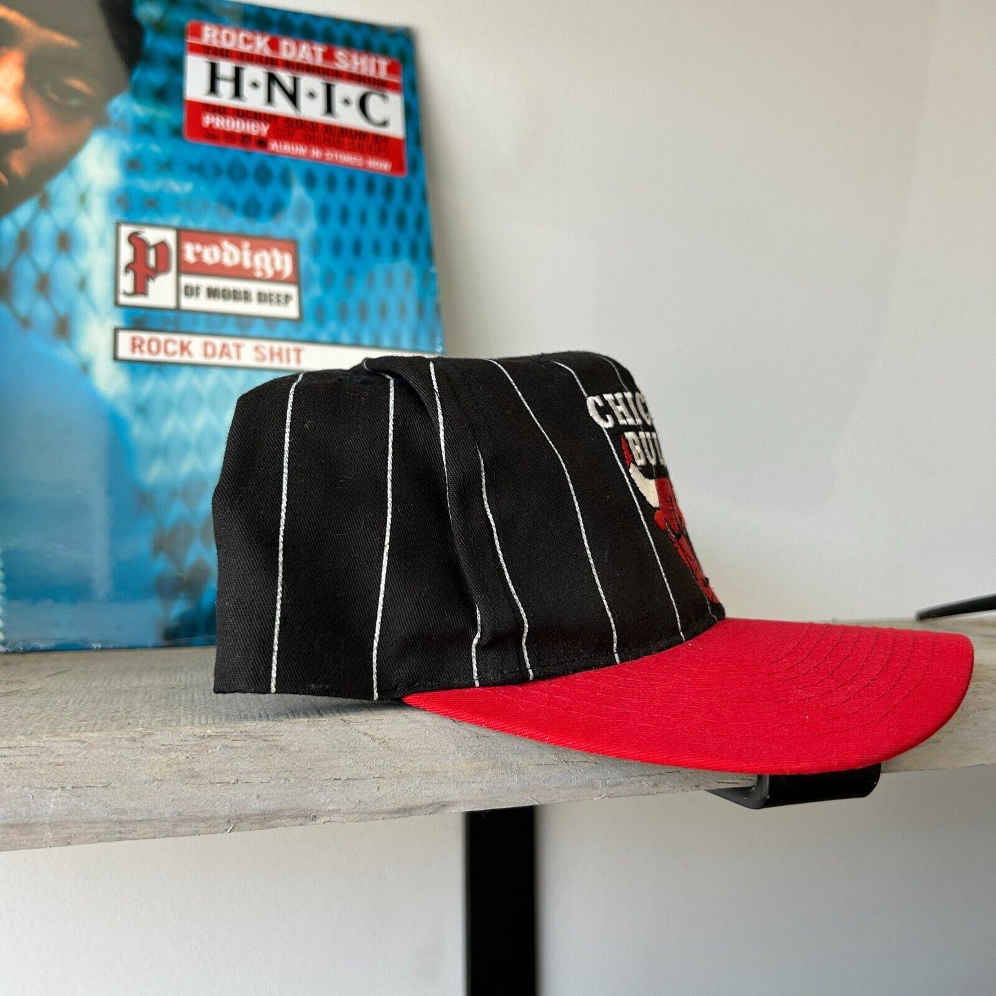 VINTAGE 90s | Chicago Bulls Pinstripe STARTER Snapback HAT One Size