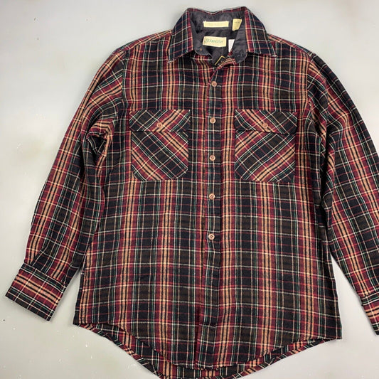 VINTAGE 90s St Johns Bay Plaid Flannel Lined Button Up Shirt sz Medium Adult