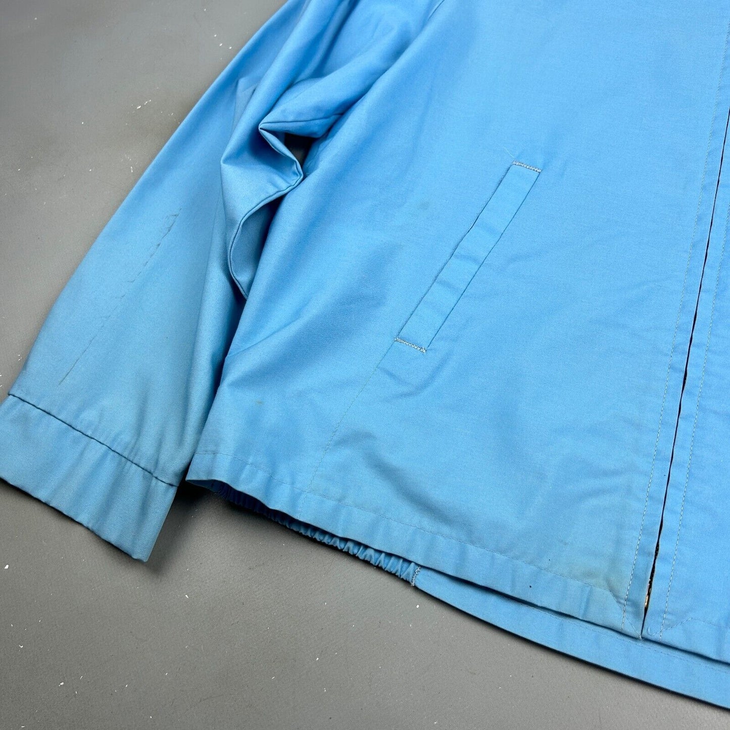 VINTAGE 70s-80s | Wells Royal Prest Light Blue Harrington Work Jacket sz L Adult