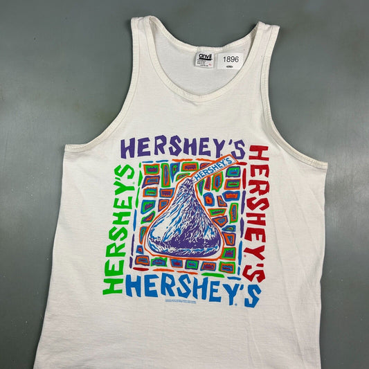 VINTAGE 90s | HERSHEY'S Chocolate Art Print Sleeveless Tank T-Shirt sz L Adult