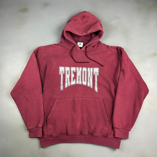 VINTAGE 90s Tremont Faded Red Hoodie Sweater sz Large Mens