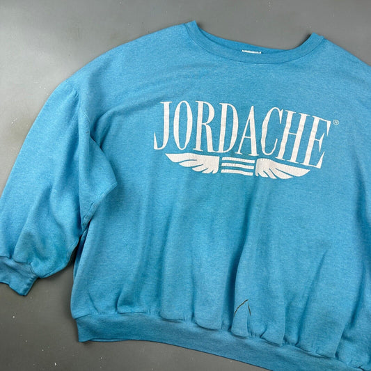 VINTAGE 90s | JORDACHE Blue Boxy Short Crewneck Sweater sz L-XL Adult