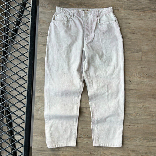 STUSSY Big OL Jean Baggy White w Pink Bleed Pants sz W32 L30