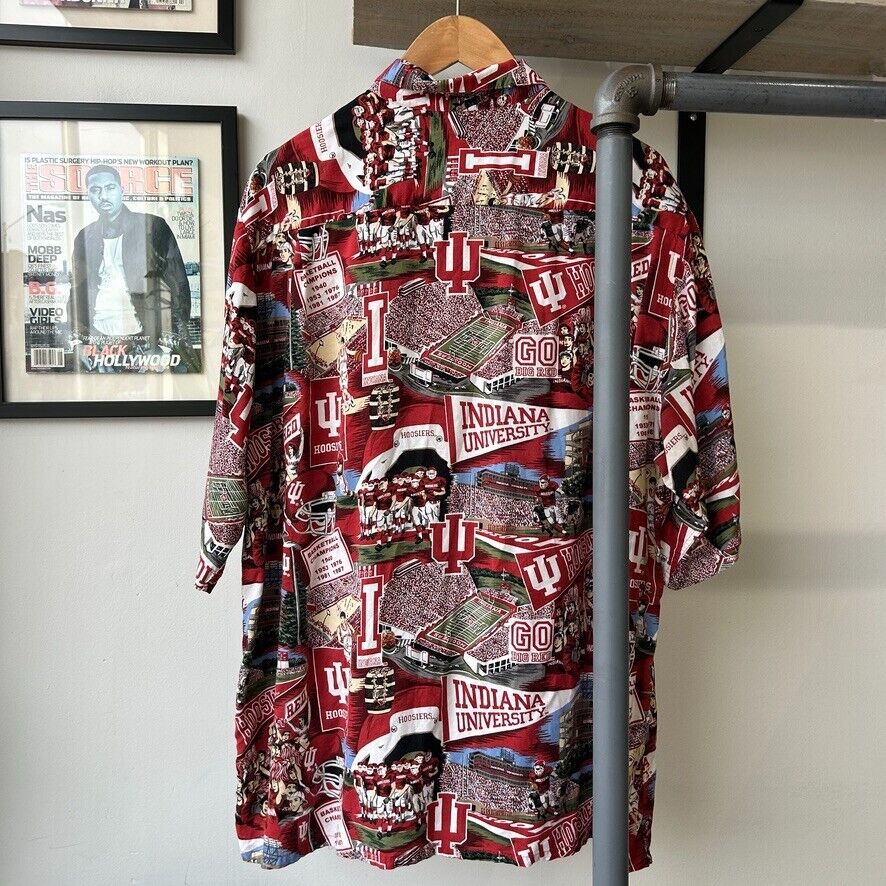 VINTAGE | Indiana University Rayon Reyn Spooner Button Down Shirt sz XL