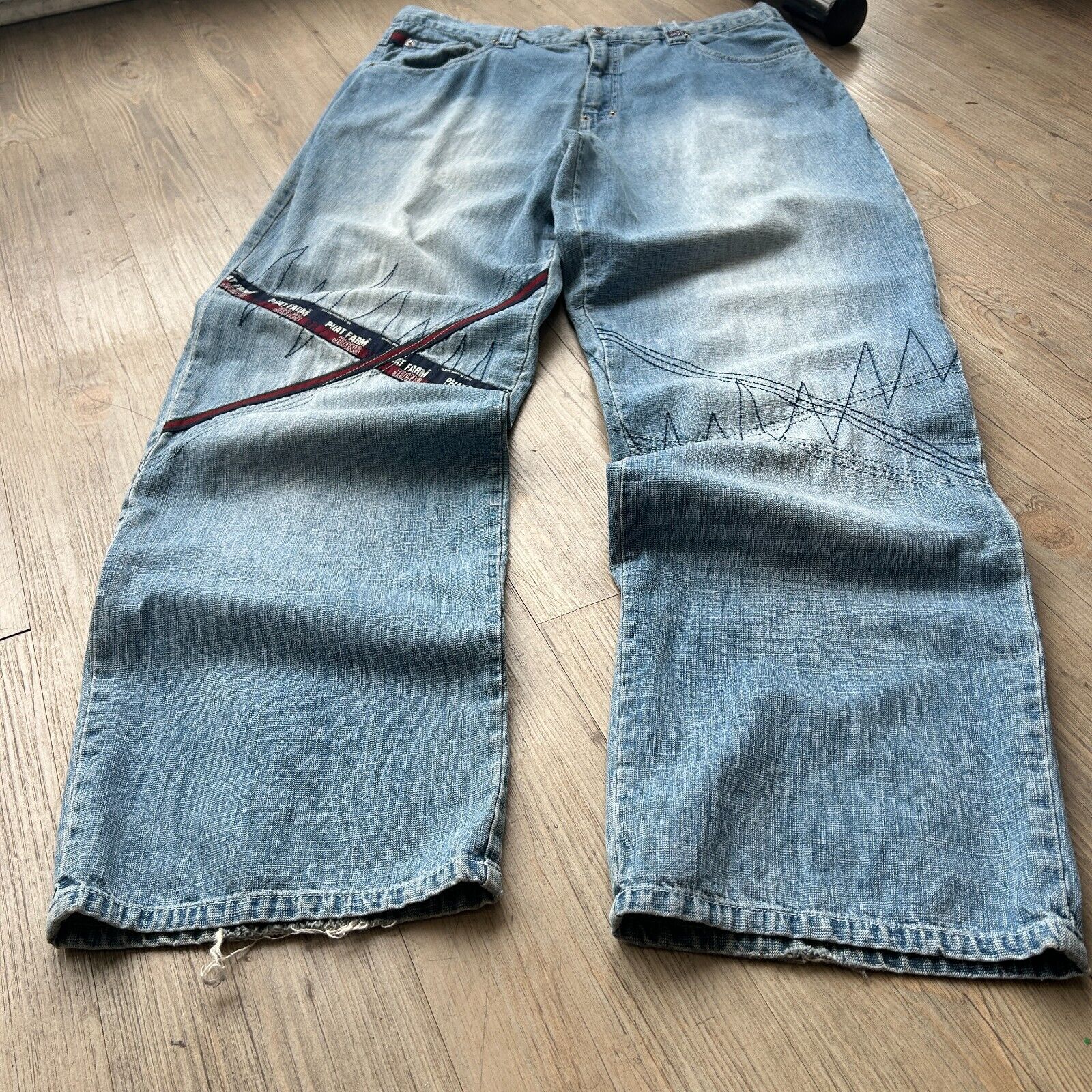 Vintage y2k Phat Farm Cut good Sew Baggy Denim Jeans 40x34