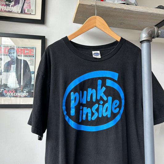 VINTAGE | Punk Inside Intel Logo Flip T-Shirt sz L-XL