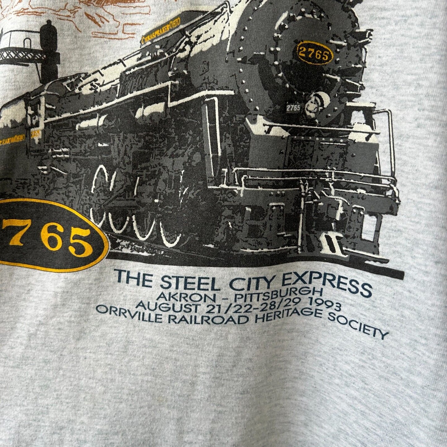 VINTAGE 90s | The Steel City Express Train T-Shirt sz XL Adult