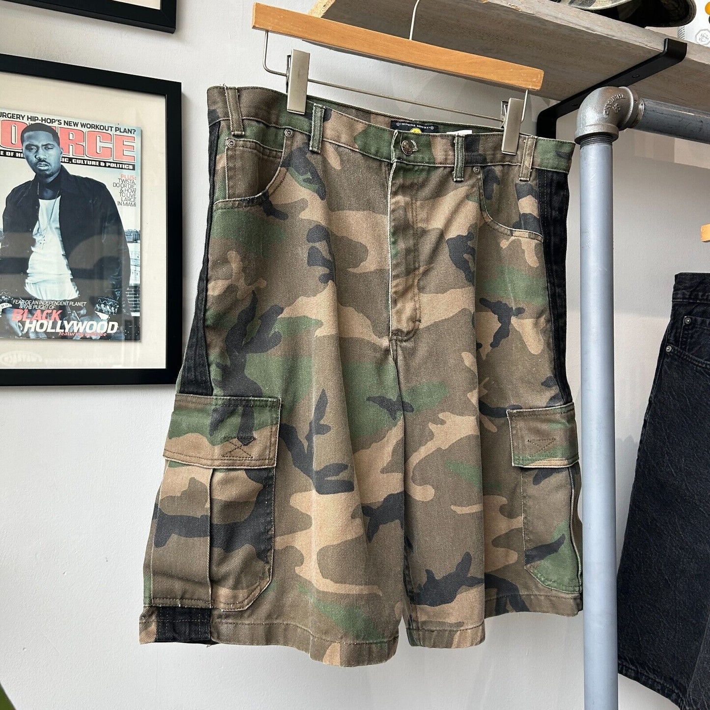 VINTAGE | Big X Fit Camo Baggy Cargo Shorts sz W36