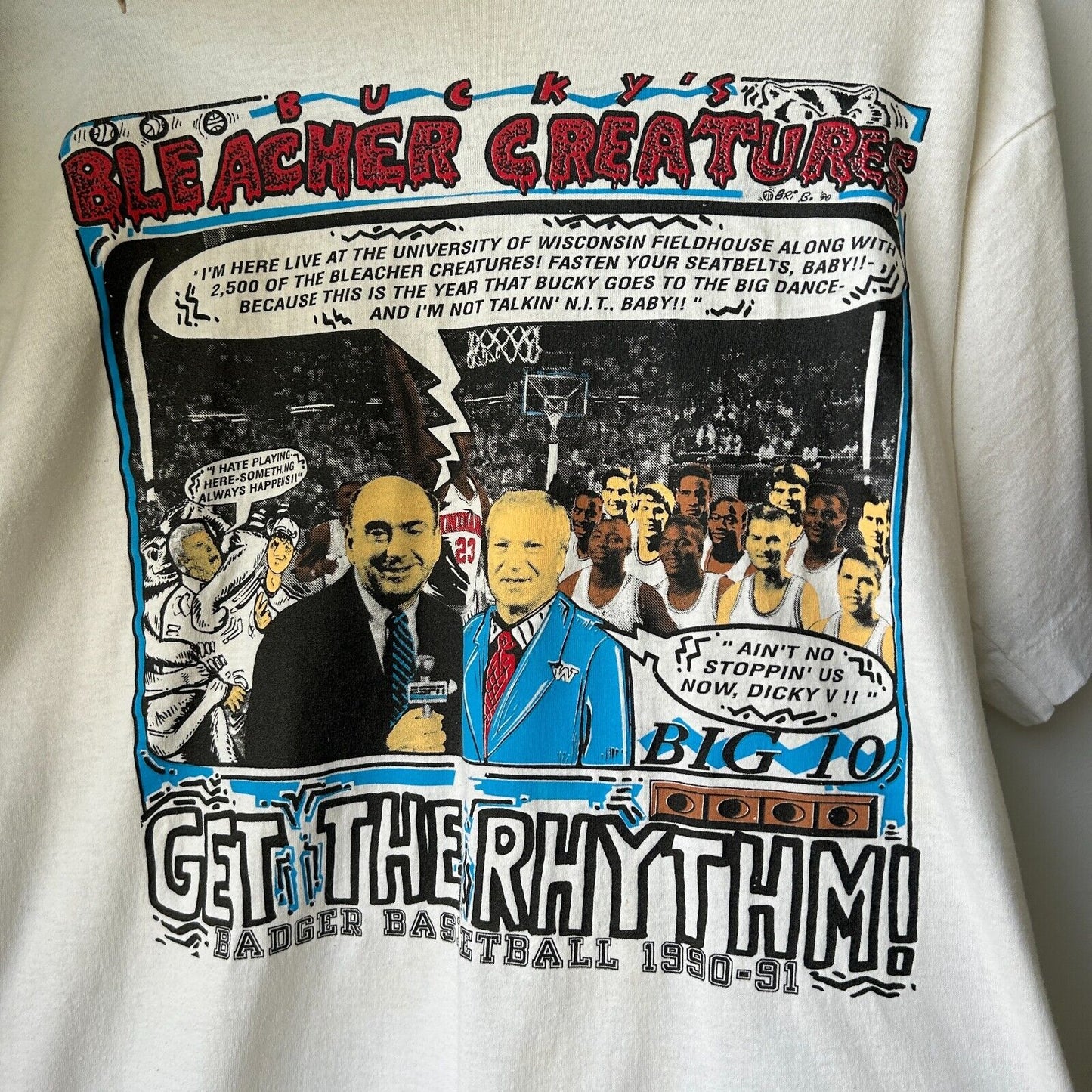 VINTAGE 90s | Buckeys Bleacher Creatures College Basketball T-Shirt sz XL