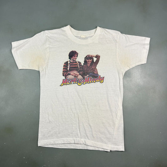 VINTAGE 80s | Robin Williams Mork & Mindy T-Shirt sz XS Adult