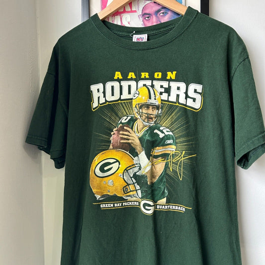 VINTAGE | Green Bay Packers Aaron Rodgers Quaterback NFL T-Shirt sz L Adult