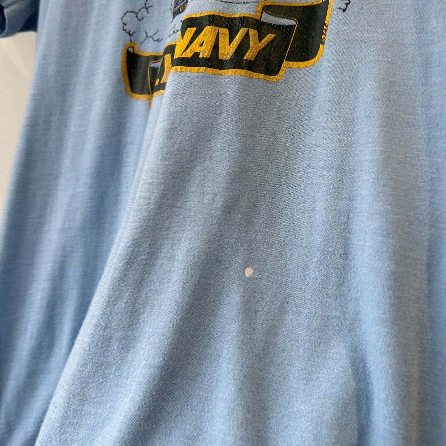 VINTAGE 80s | U.S Fly Navy Blue Angles Light Blue T-Shirt sz S Adult