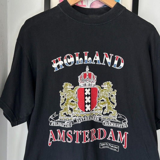 VINTAGE 90s | Holland Amsterdam Crest Logo T-Shirt sz M