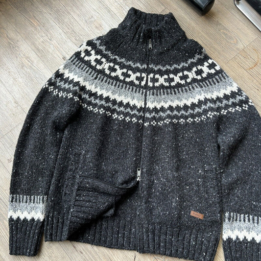 VINTAGE | Roots Canada Alpaca Wool Zip Up Knit Sweater sz L