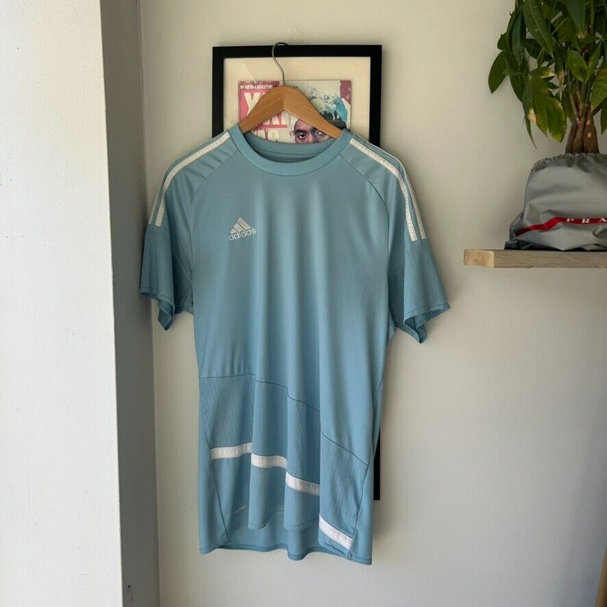 ADIDAS Baby Blue Athletic T-Shirt Jersey sz L