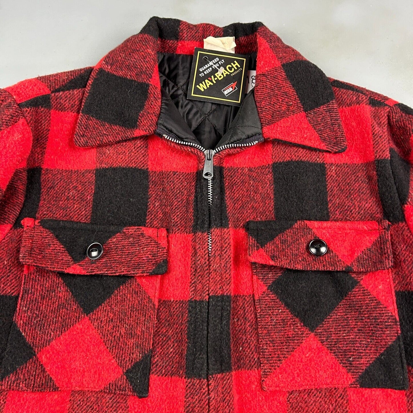 VINTAGE 70s | Union Made Wool Plaid Flannel Lined Jacket sz M Adult