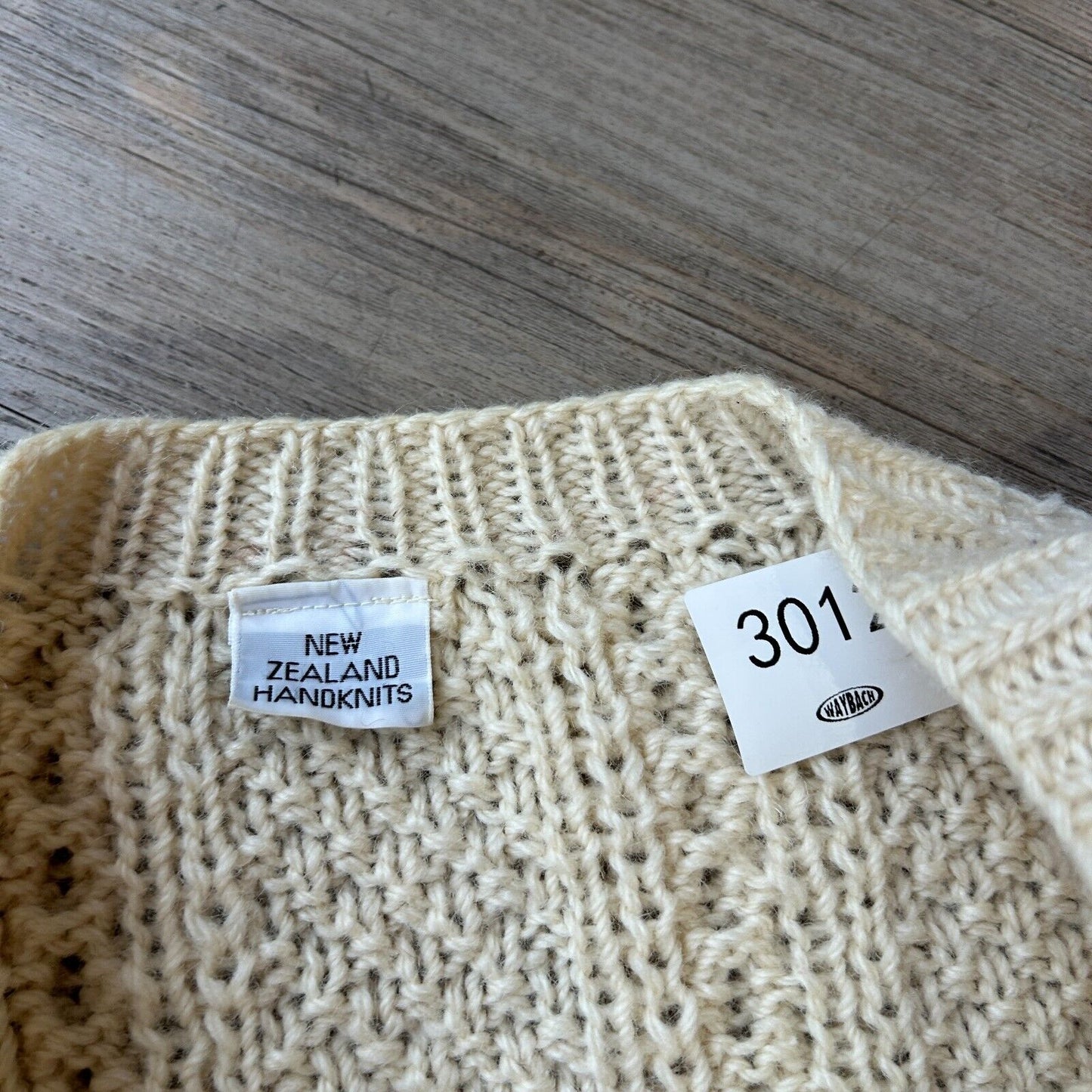 VINTAGE | New Zealand Cream Cardigan Cable Knit Sweater sz L-XL