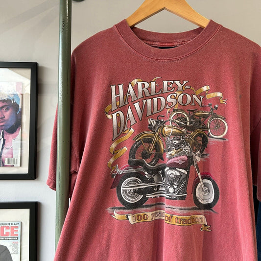 VINTAGE 90s | HARLEY DAVIDSON Thunder Road Canada Biker T-Shirt sz XL Adult