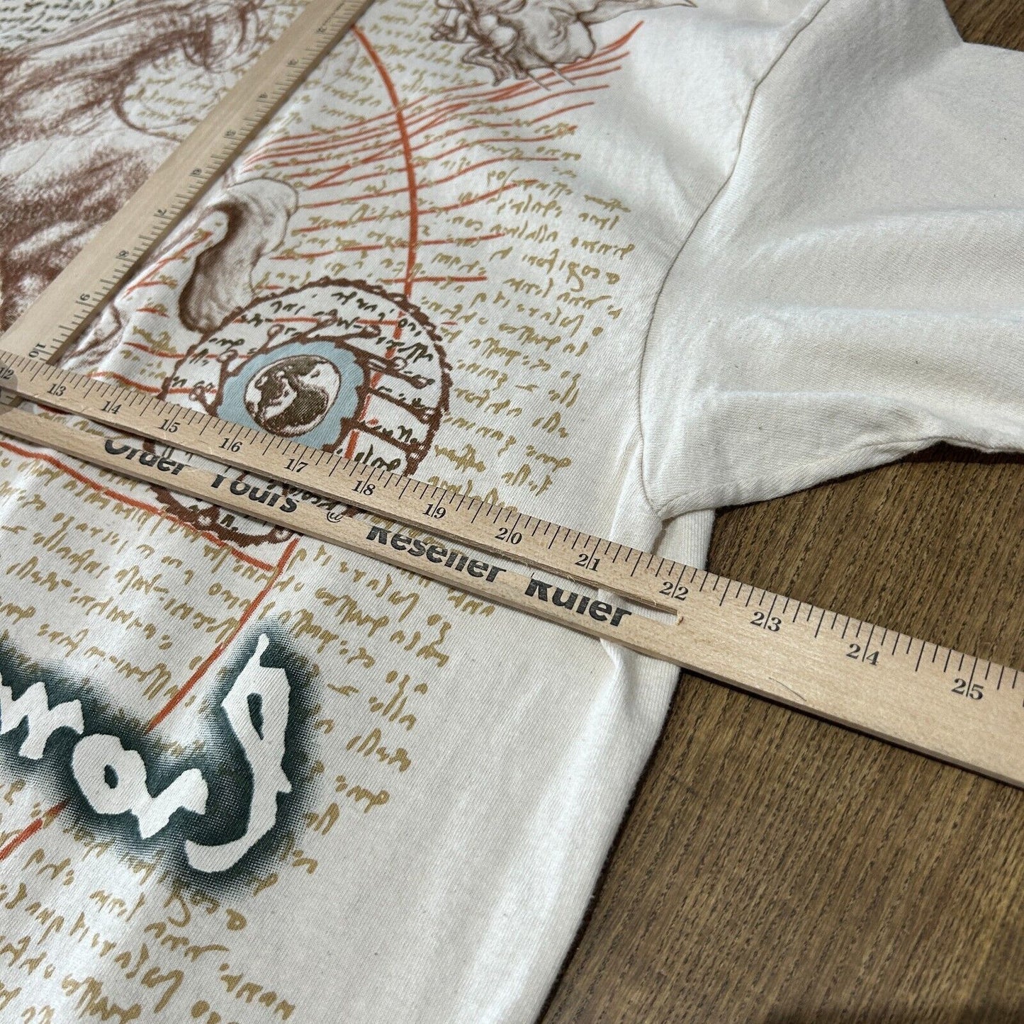 VINTAGE 90s | Leonardo Da Vinci All Over Print Art T-Shirt sz XL Adult