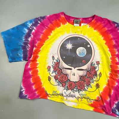 VINTAGE 1992 The Grateful Dead Space Your Face Tye Dye Crop T-Shirt sz XL Adult