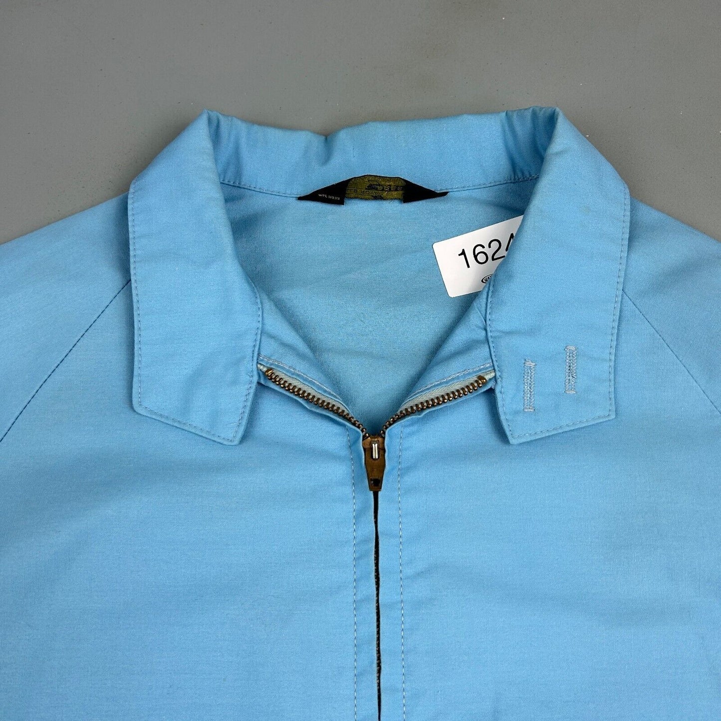 VINTAGE 70s-80s | Wells Royal Prest Light Blue Harrington Work Jacket sz L Adult