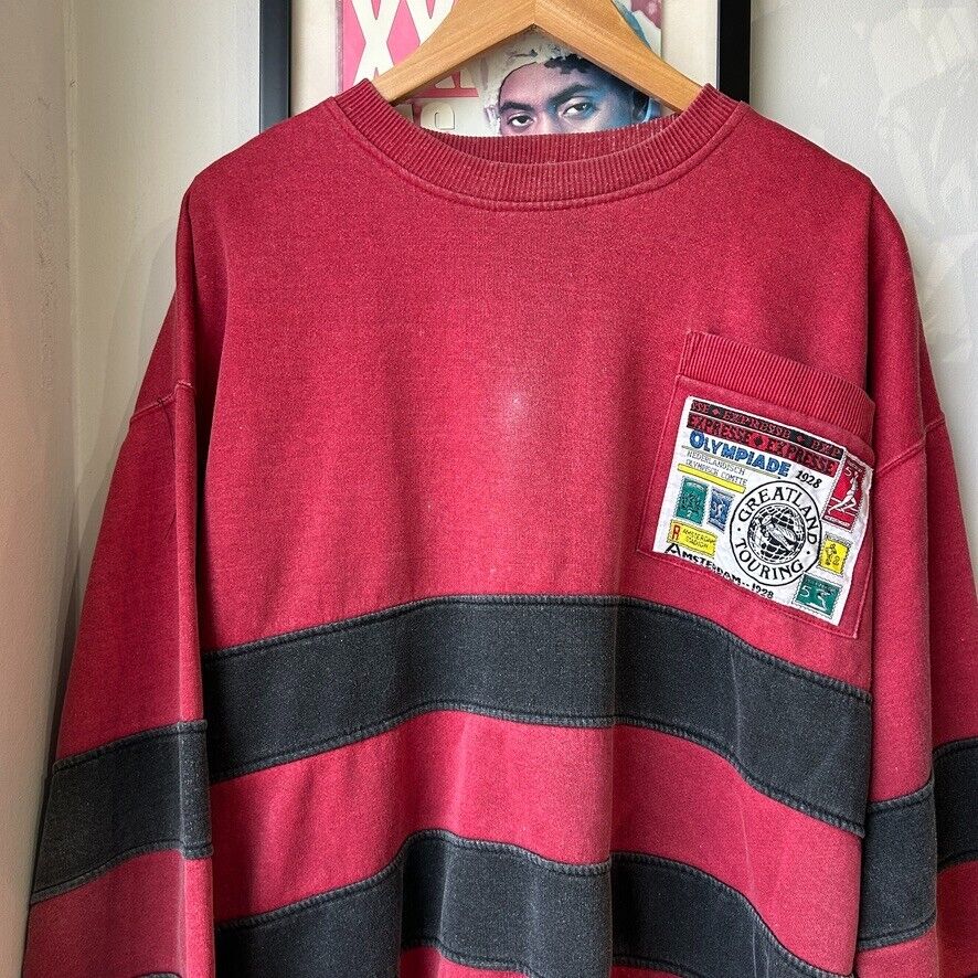 VINTAGE 90s | Olympiade Amsterdam Striped Crew Sweater sz L