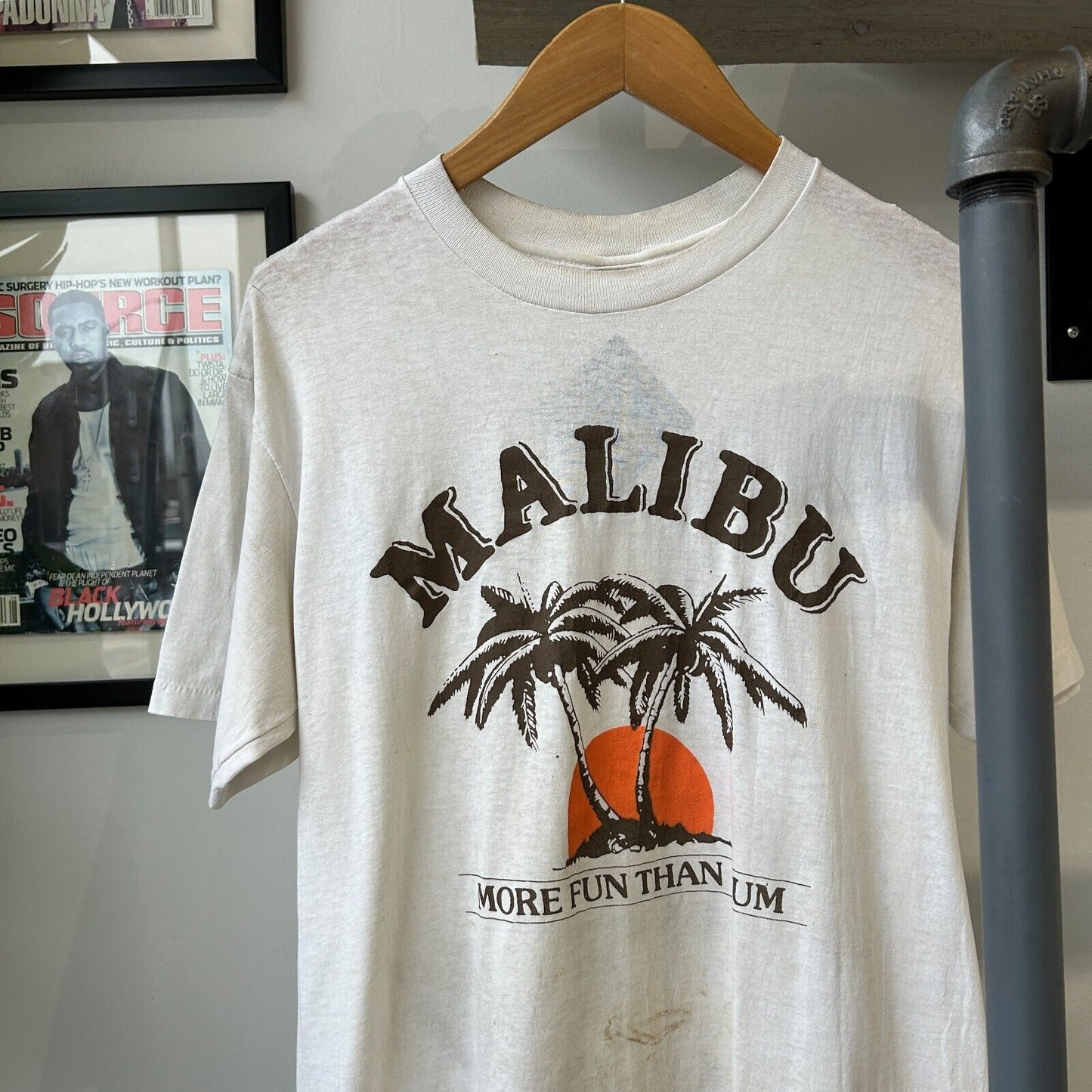 VINTAGE 80s | Malibu More Fun Than Rum Liquor T-Shirt sz M Adult