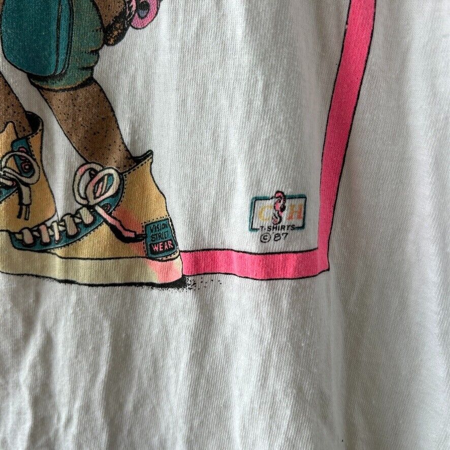 VINTAGE 80s | Ultimate California Skateboarder Cartoon T-Shirt sz S