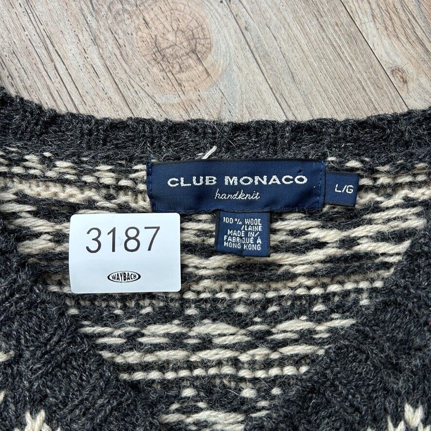 VINTAGE | Club Monaco Fair Isle Wool Hand Knit Sweater sz L