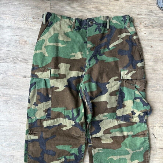 VINTAGE | Army Military Fatigue Camo Cargo Pants sz M-Reg W34 L30